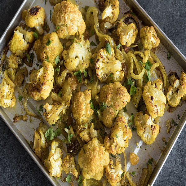 Sheet Pan Roasted Curried Cauliflower Recipe for Sheet Pan Roasted Curried Cauliflower